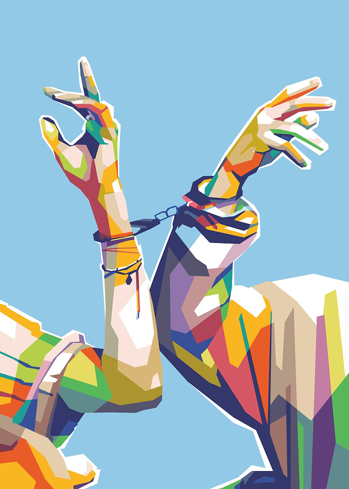 Chained Hands Pop Art