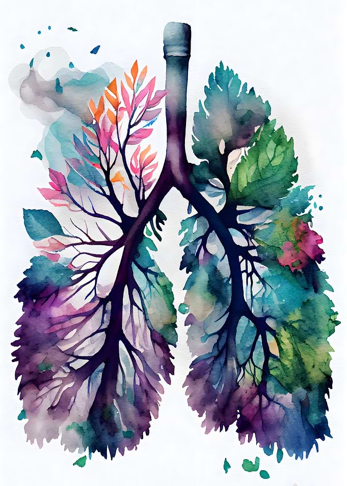 Lungs Watercolor Art