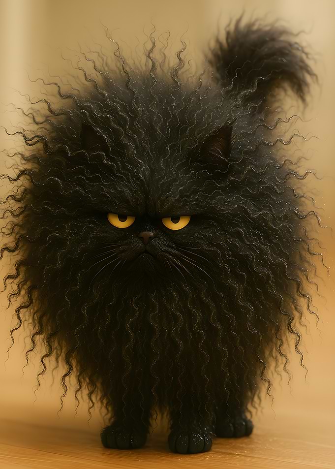 Grumpy Black Cat