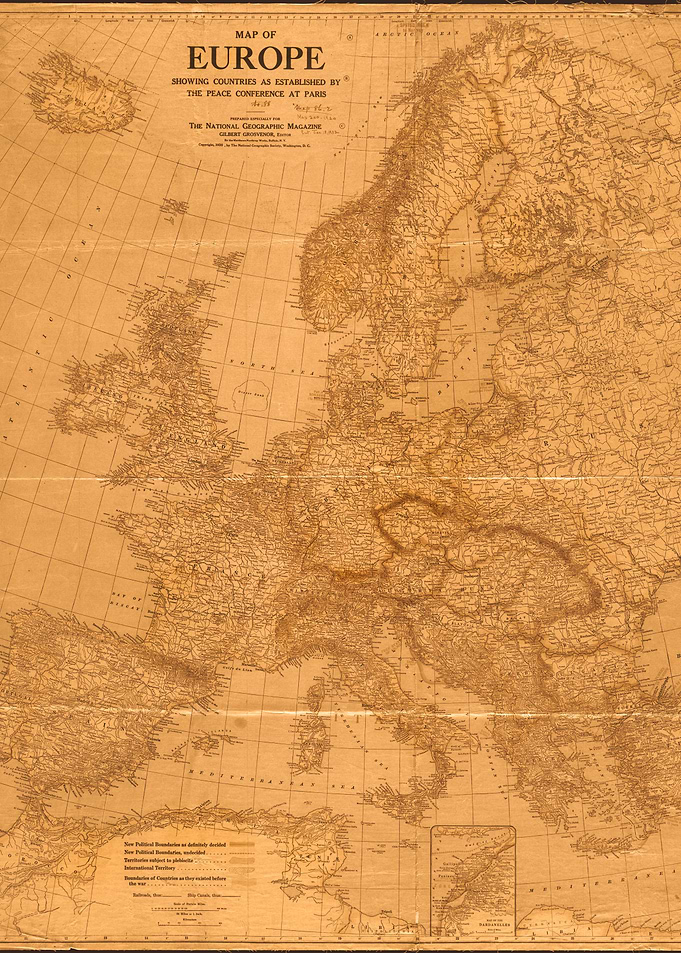 Vintage ancient Map of Europe
