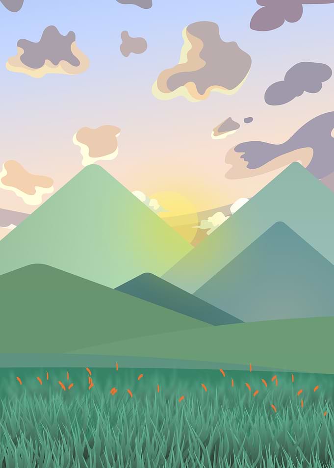 Mountain Sunset Landscape