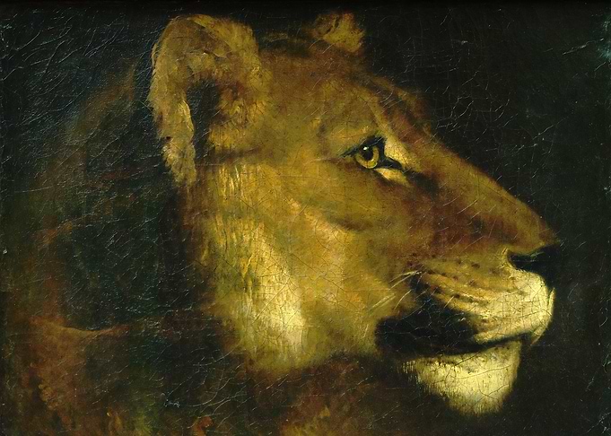Lioness Portrait Painting