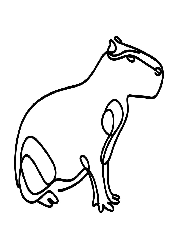 Capybara Line Art