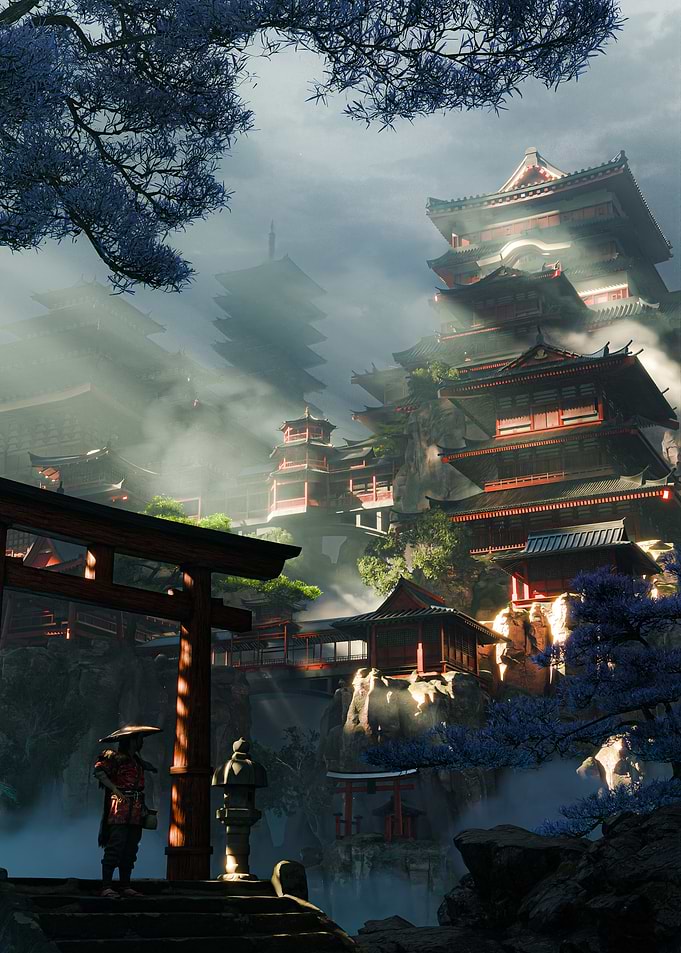 Japanese Temple in the Clouds