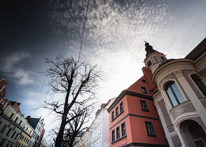 European Cityscape with Tower