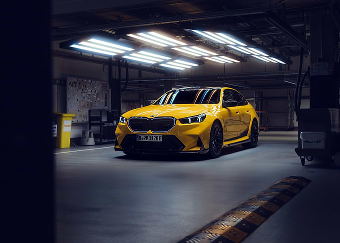 Yellow BMW Sedan