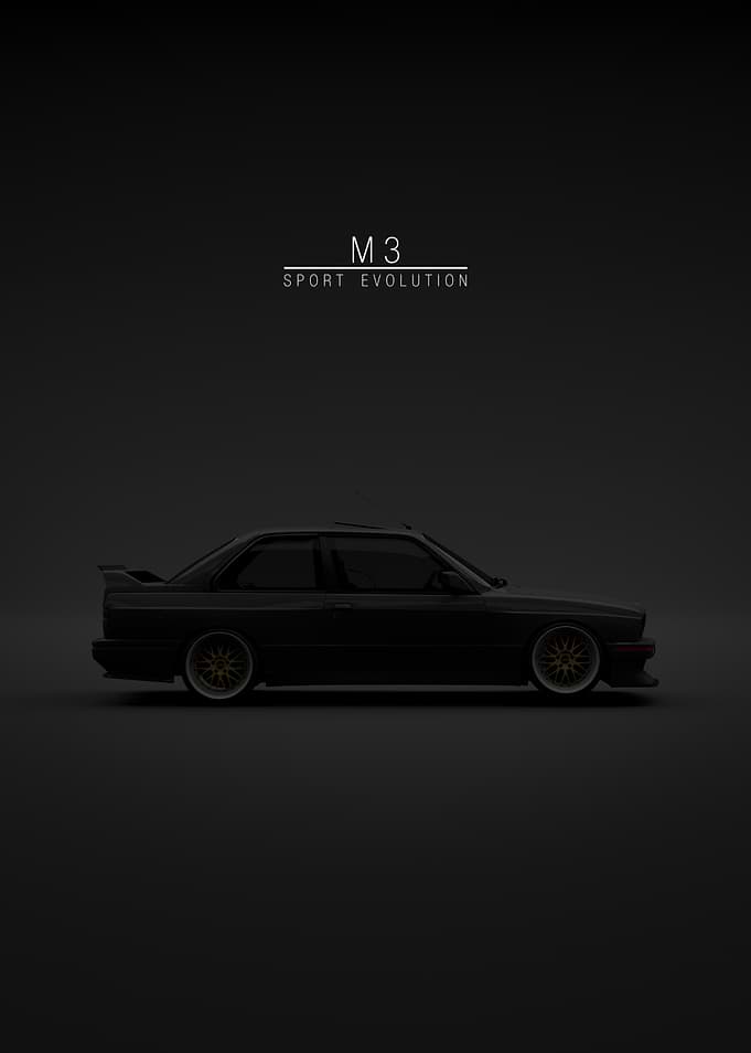 Black BMW M3 E30 Evo 3