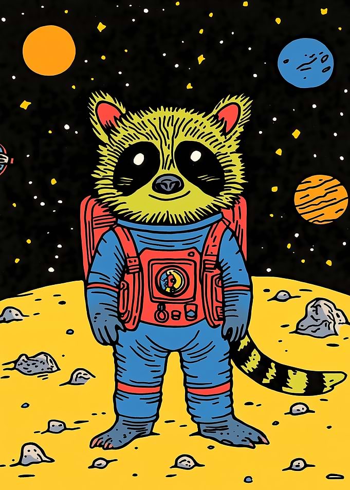 Raccoon Space Cosmic Astronaut
