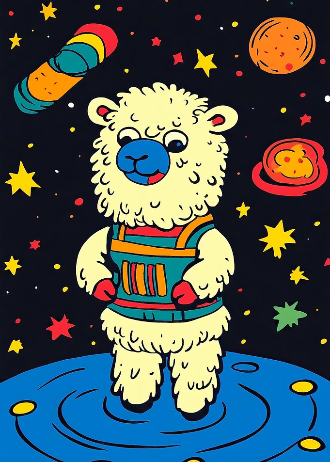 Space Alpaca Llama Cosmic Astronaut