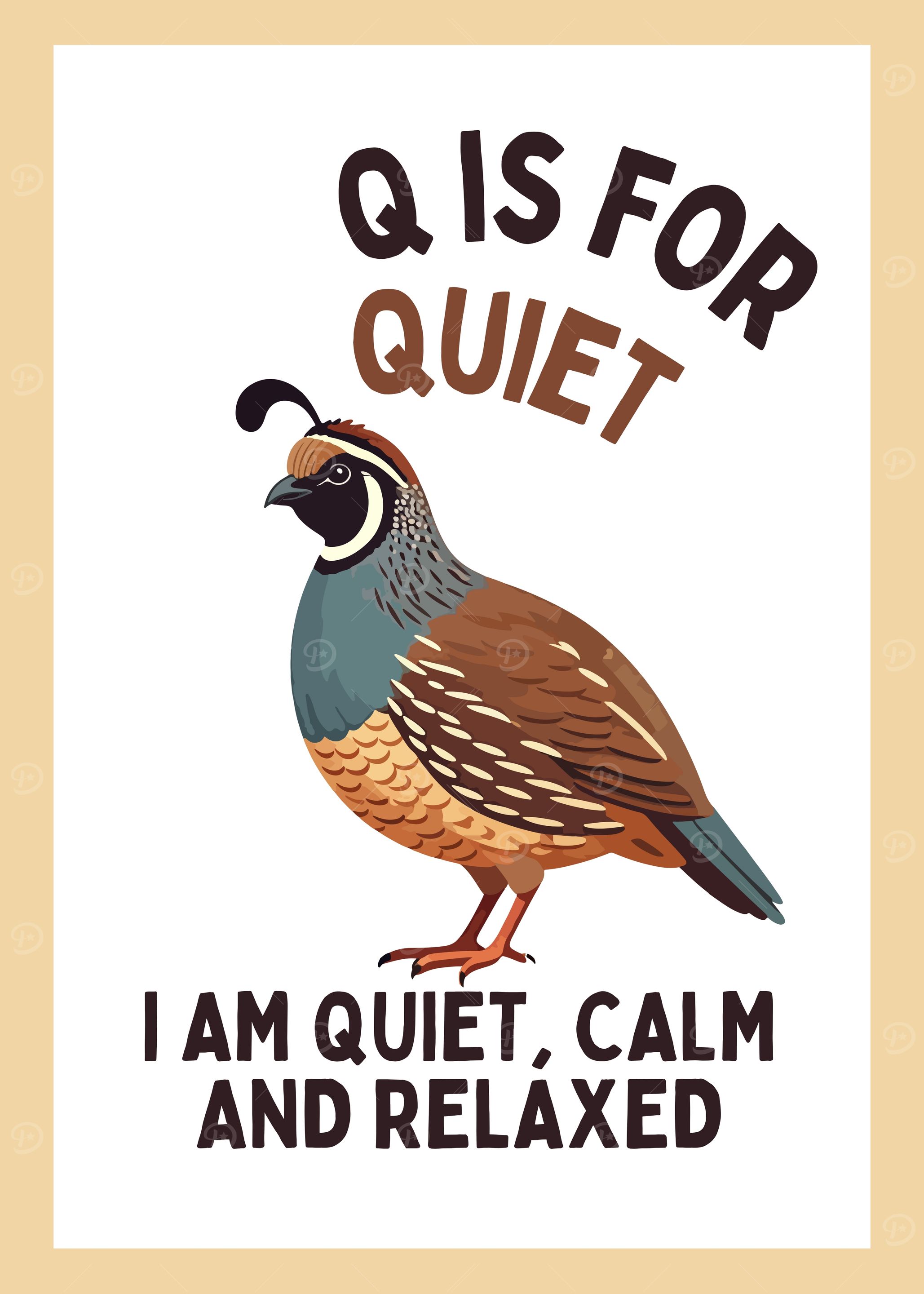 Quail Alphabet Print