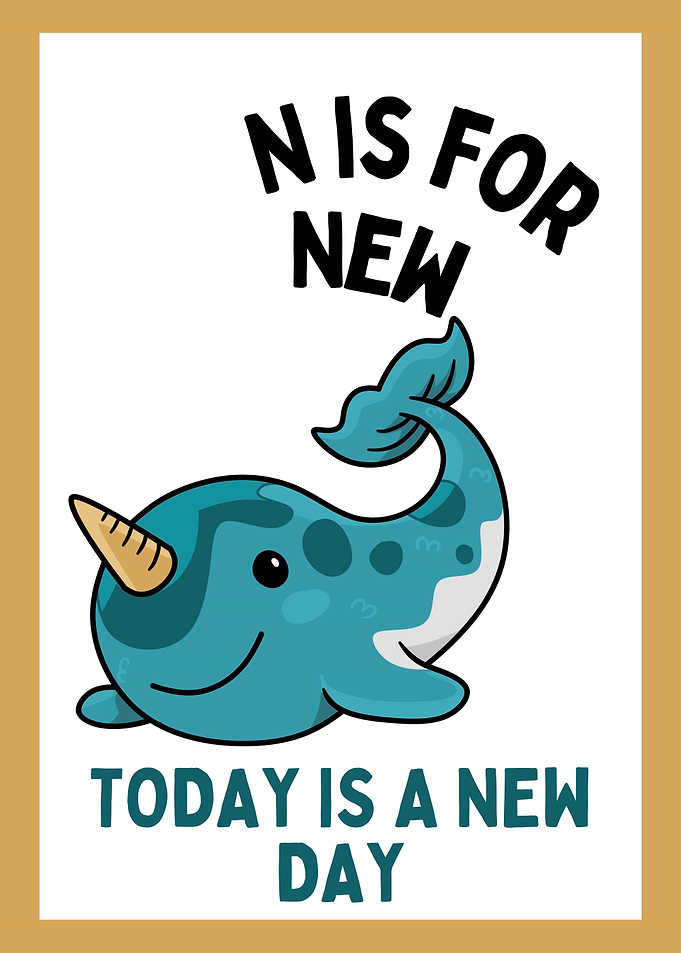 Narwhal Alphabet Poster