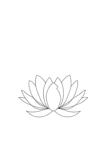 Lotus Flower Minimalist Line Art