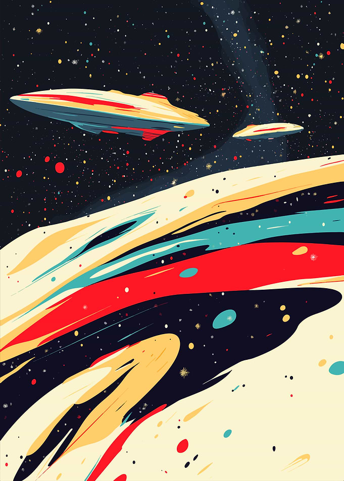 Spacecraft in Cosmic Swirl
