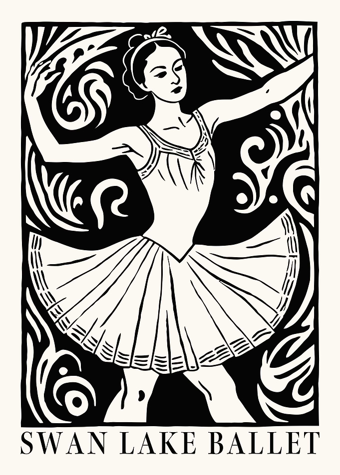 Swan Lake Ballet Illustration