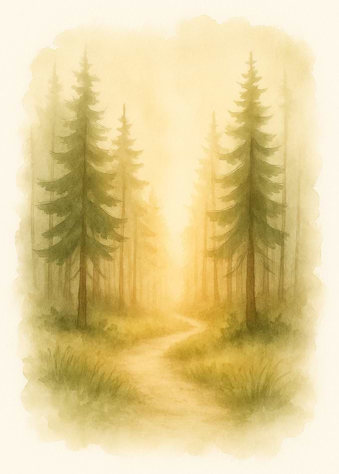 Forest Path Watercolor