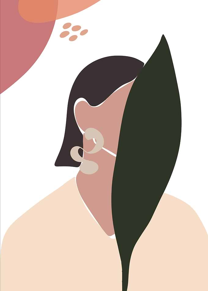 Abstract Woman with Leaf