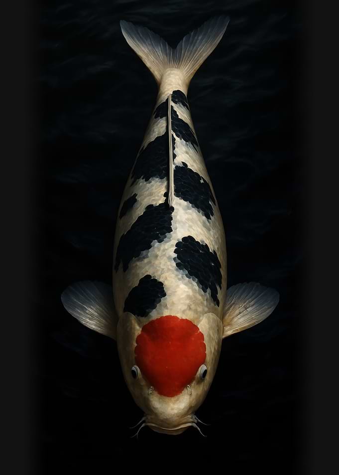 Koi Fish with Red Spot - Koi Carp Portrait