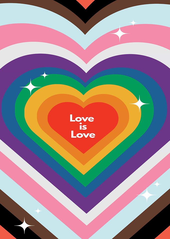 Love is Love Rainbow Heart
