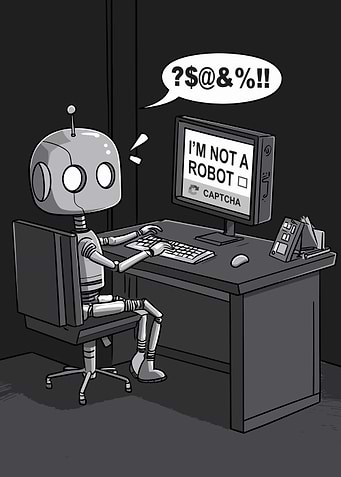 Robot Problem Satire Meme Captcha Struggle