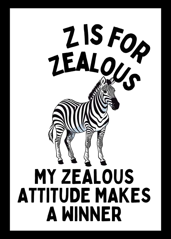 Zebra Alphabet Poster