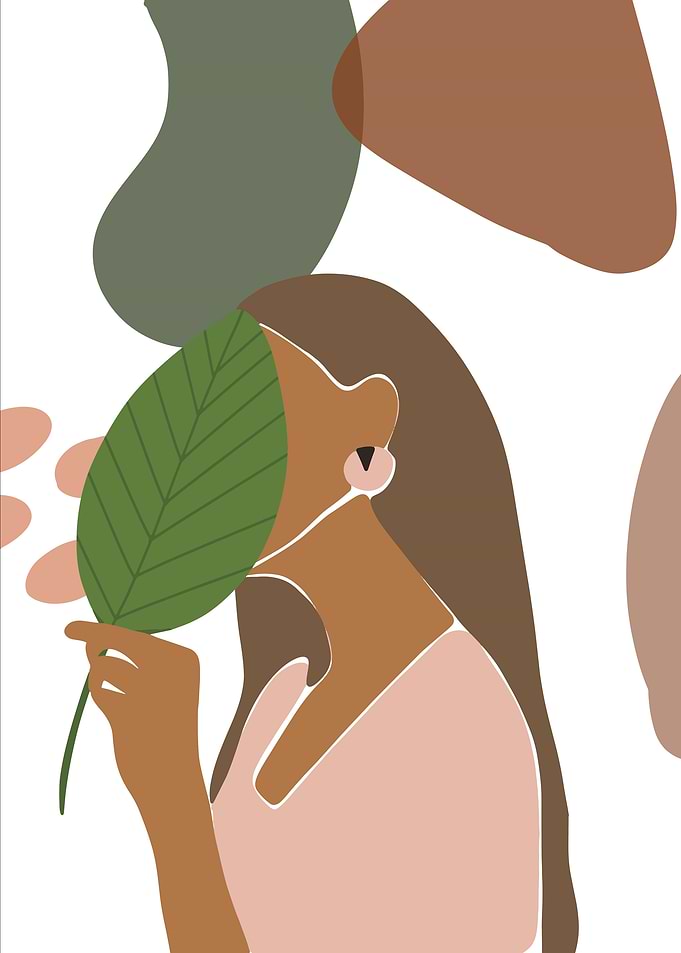 Woman with Leaf