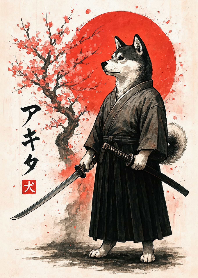 American Akita Samurai