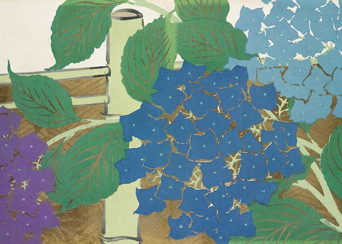 Hydrangea and Bamboo Print