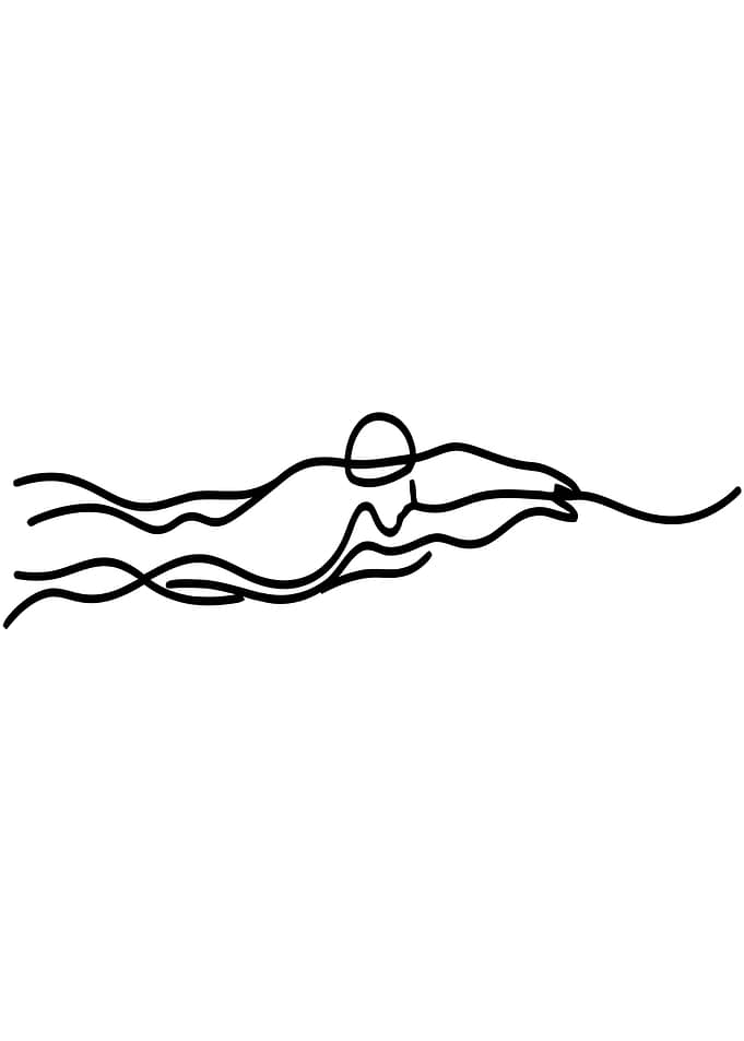 Swimmer Line Art