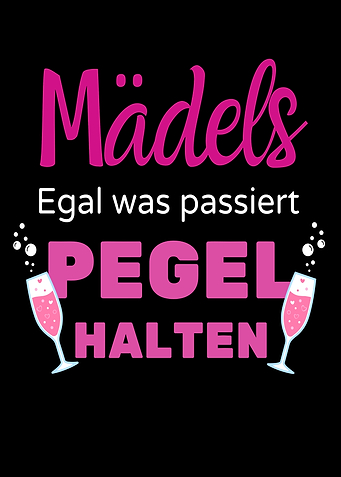 Funny German party quote with champagne glasses