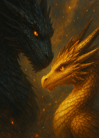 Black and Gold Dragons