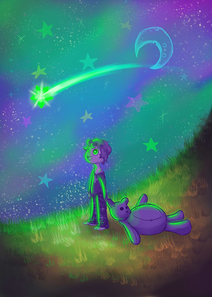 Kid looking a stars