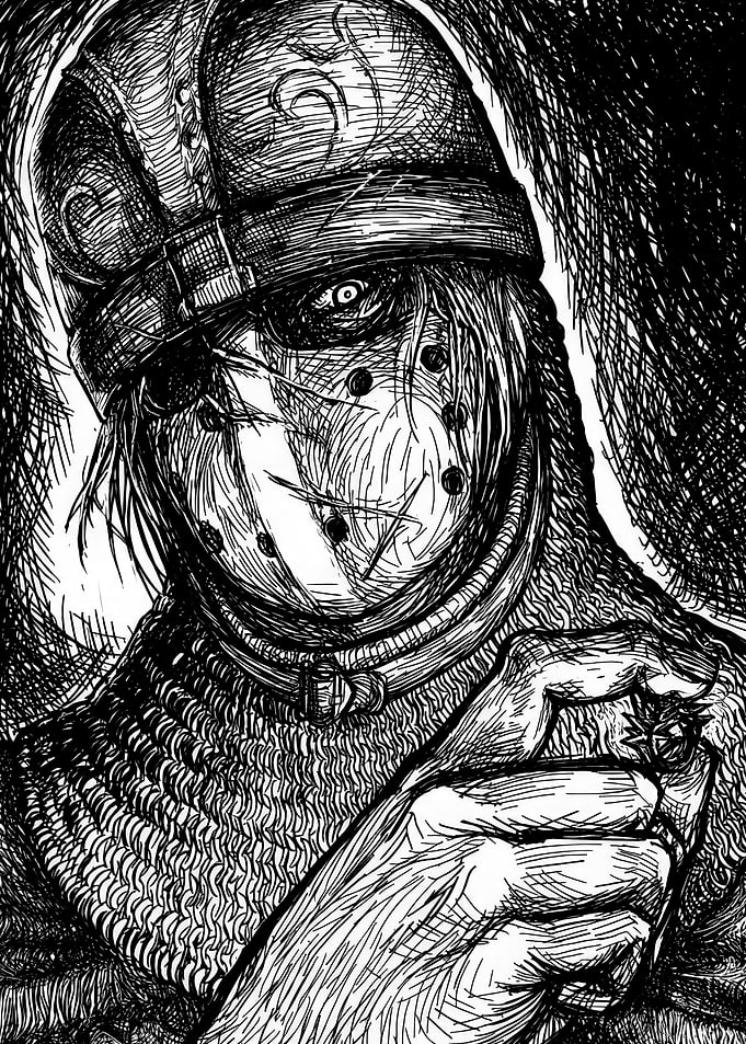 Dark Knight with Helmet