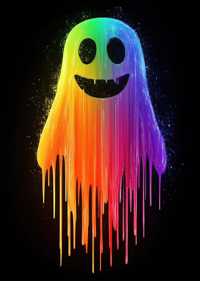 Rainbow Dripping Ghost