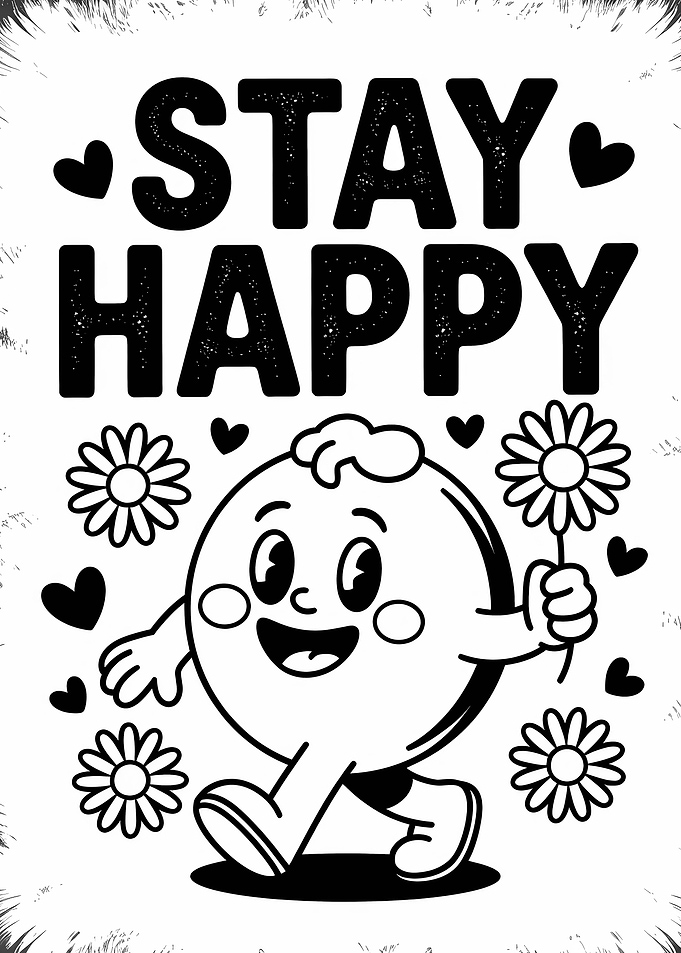 Stay Happy Cartoon