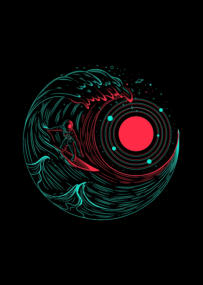 Astronaut Surfing in Space