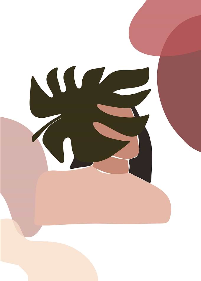 Abstract Woman with Leaf