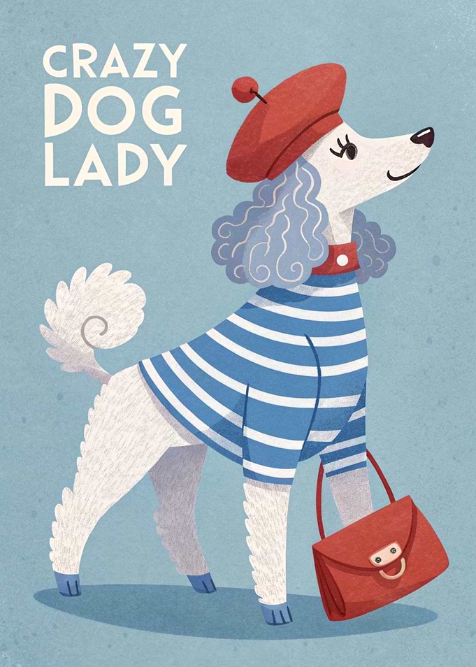 Dog Lady in Beret