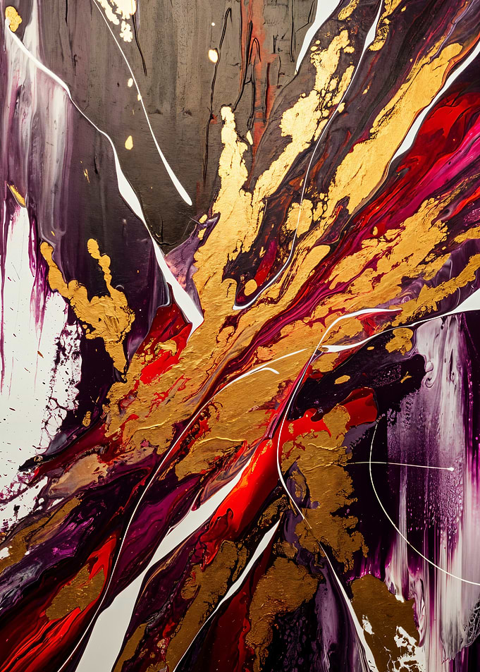 Abstract Gold & Purple Painting