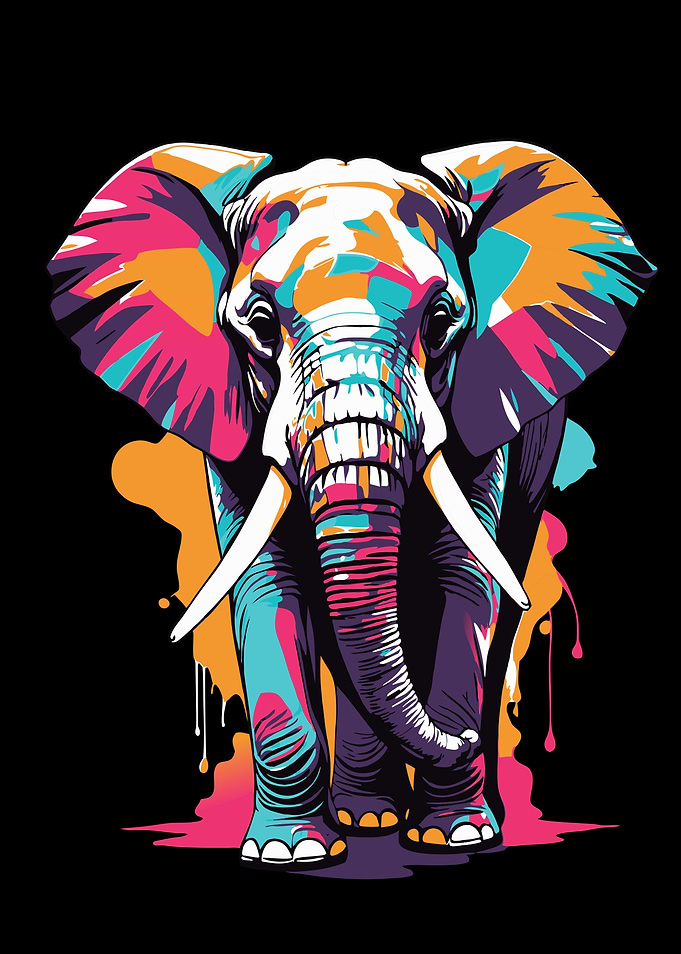 Colorful Elephant Illustration
