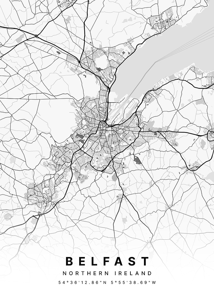 Belfast Northern Ireland City Map