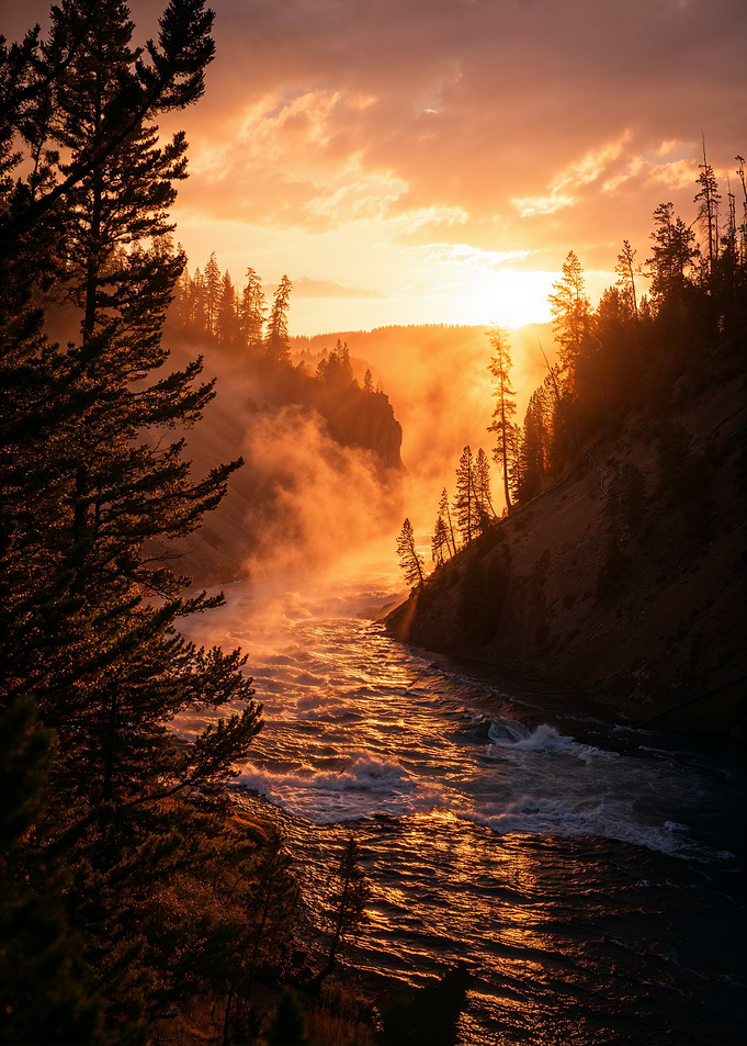 Golden River Sunset
