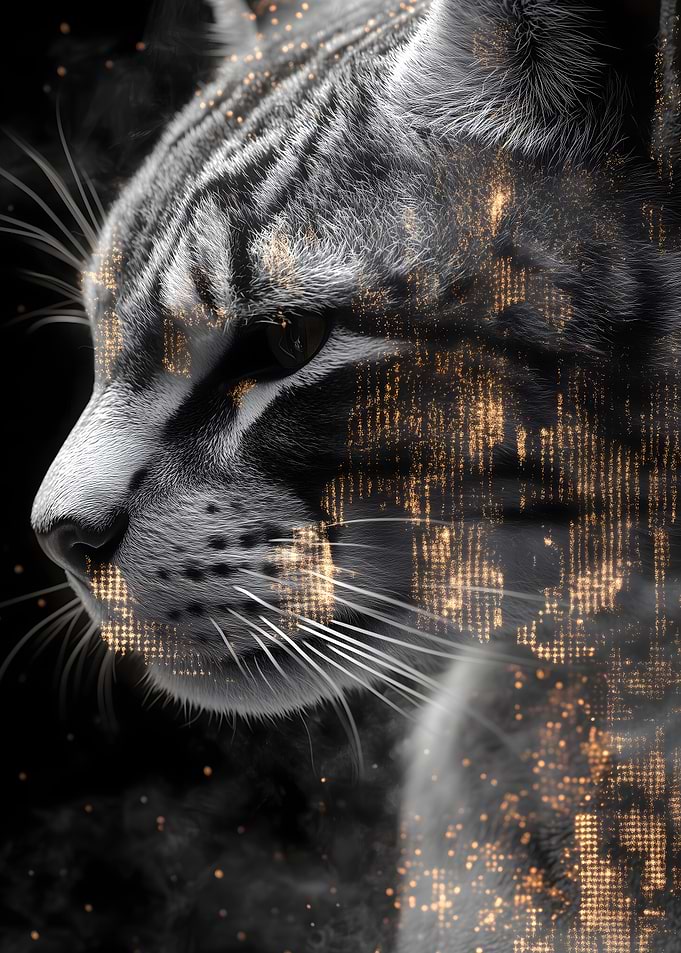 Digital Cat Portrait Animal