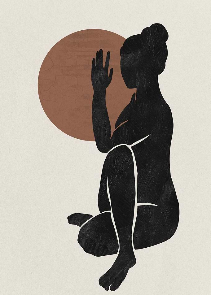 Silhouette Woman Art Print