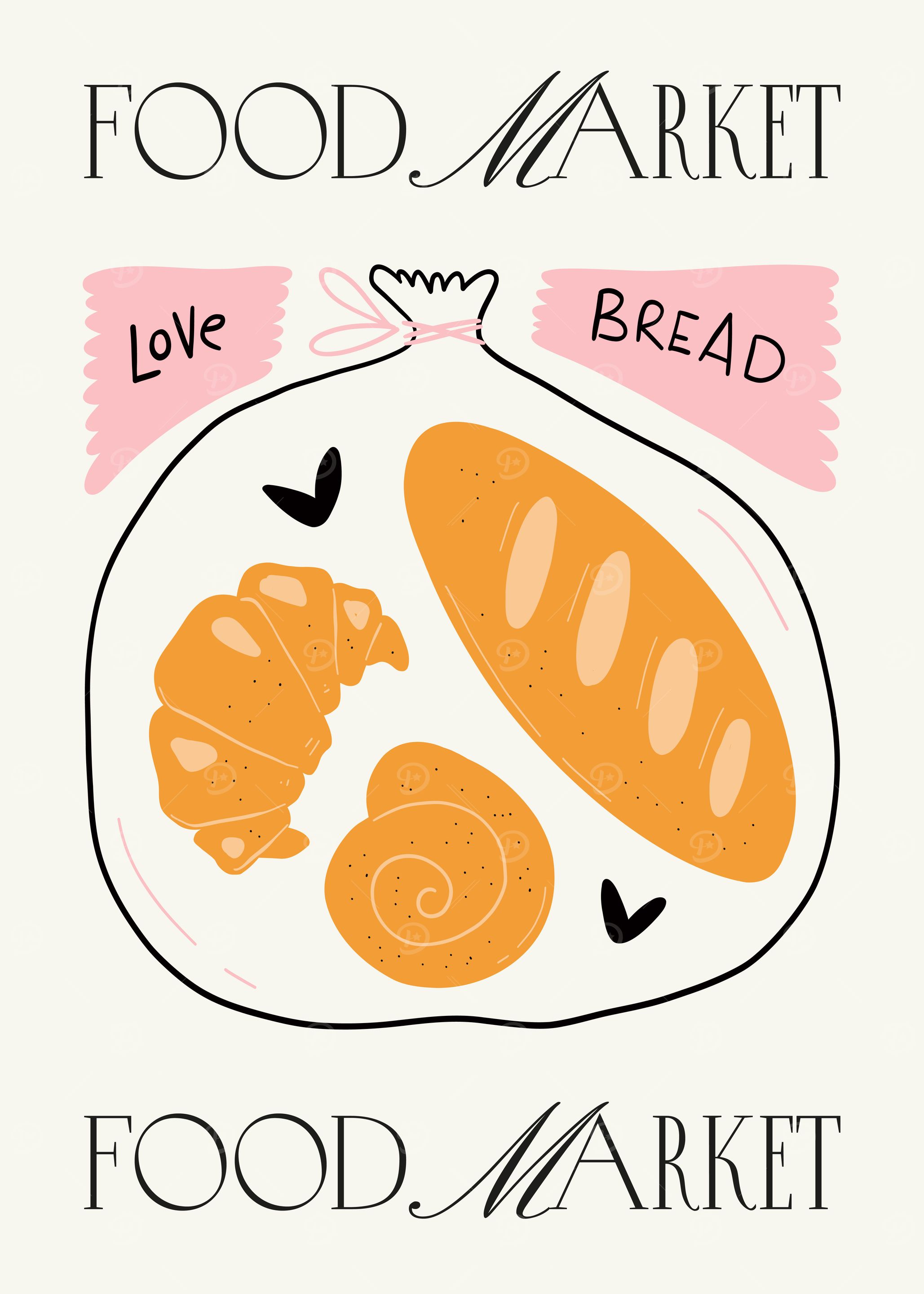 Food Market Bread Bag