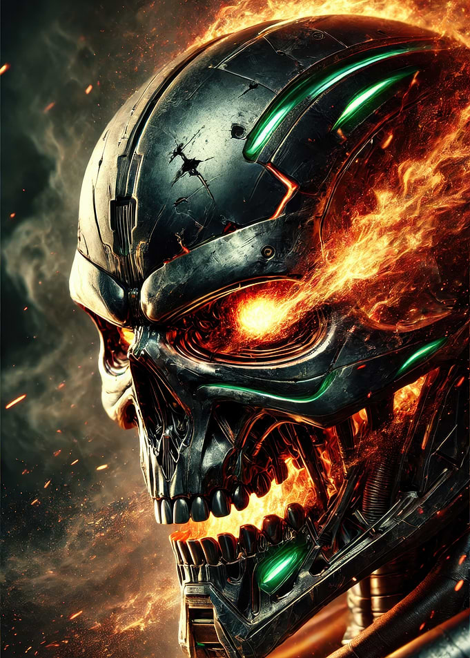 Burning Skull Robot: Flameborn Overlord of Steel