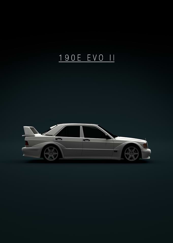 White Mercedes-Benz 190E EVO II