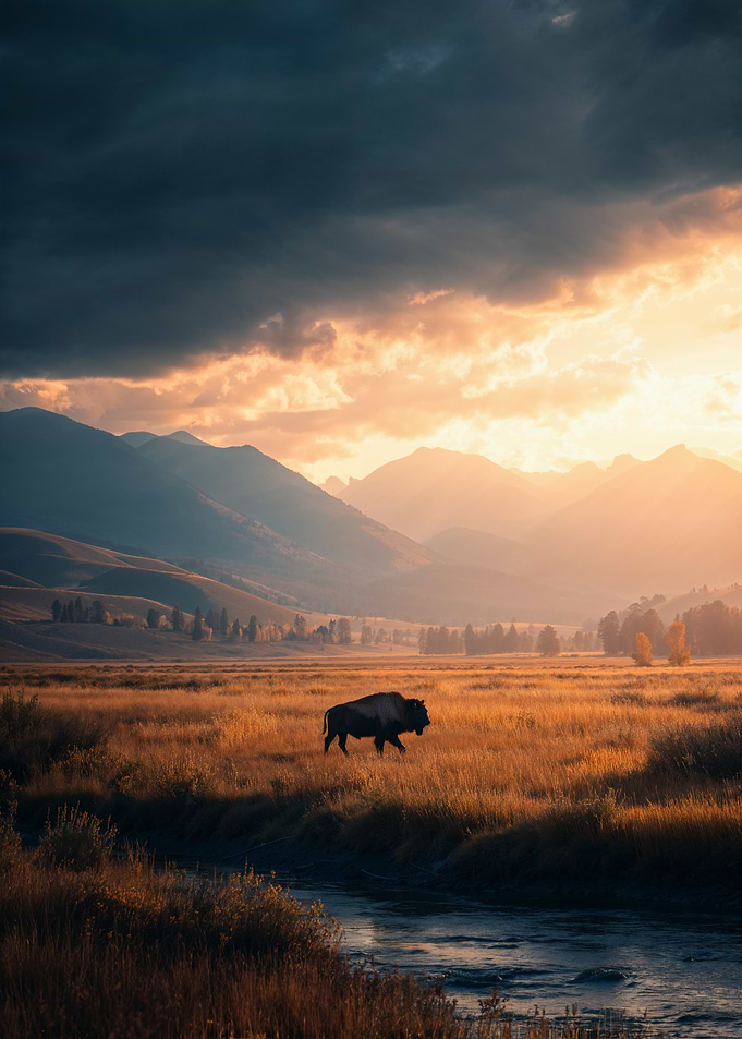 Bison at Sunset