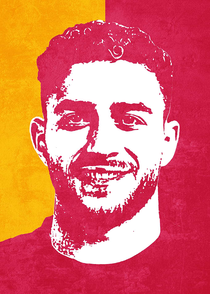Man Portrait in Red and Yellow