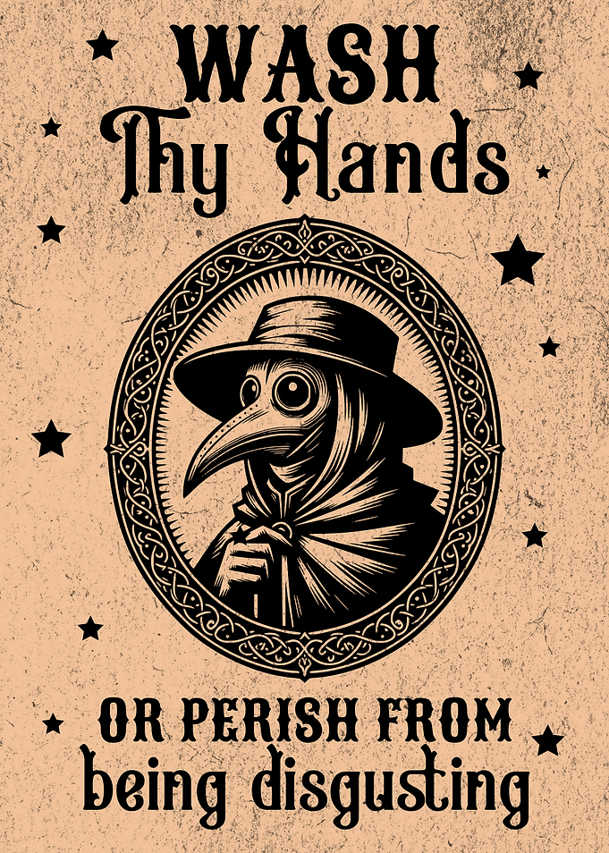 Wash Thy Hands Plague Doctor Poster