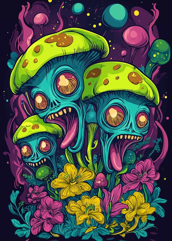 Psychedelic Mushroom Creatures